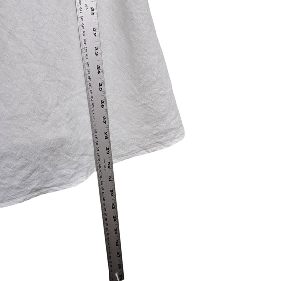 Cut Loose Tank Top Womens XL White Linen V-Neck Sleeveless Casual Coastal Boho - Picture 6 of 7